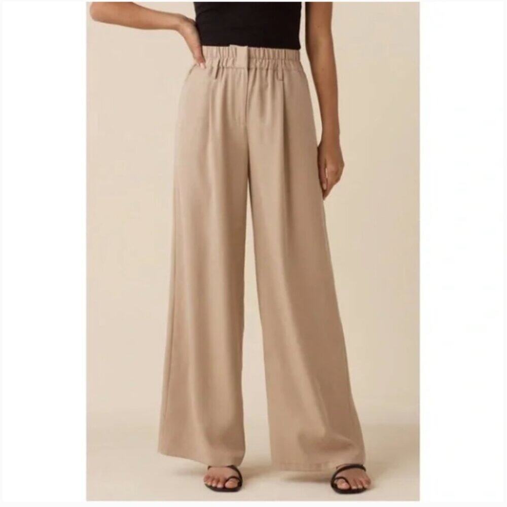 NWT Vetta Elastic Waist Trouser In Khaki Small